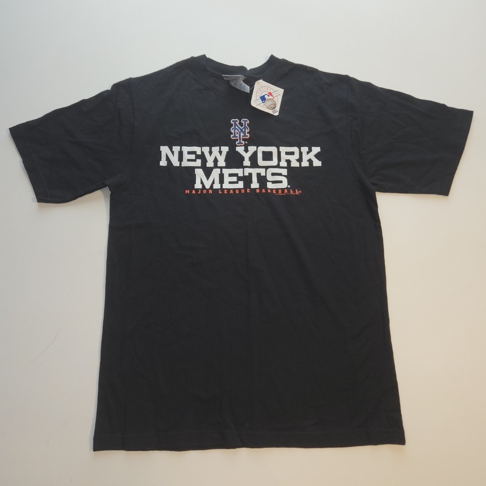 New York Mets MLB Genuine Merchandise T-Shirt Youth 18/20 Black NWT NYM Major Le